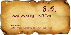Bardiovszky Izóra névjegykártya